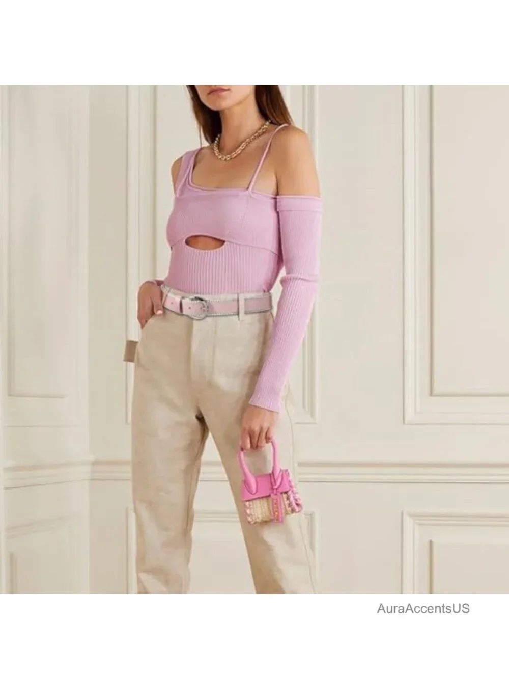 Leather Fashion Belt with Silver Buckle